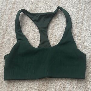 Offline by Aerie Green Ribbed Sports Bra